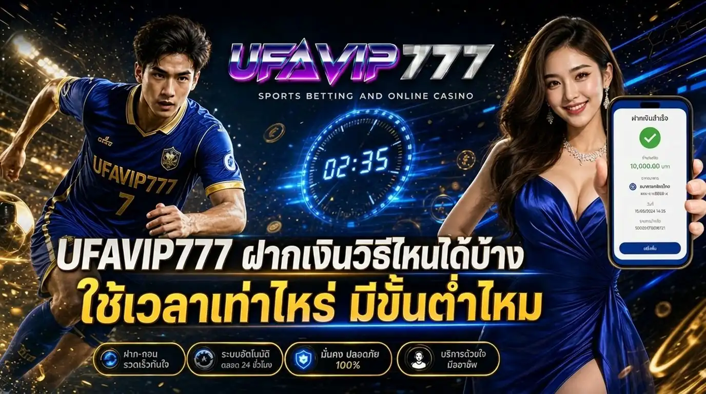 UFAVIP777 ฝากเงินวิธีไหนได้บ้าง ใช้เวลาเท่าไหร่ มีขั้นต่ำไหม