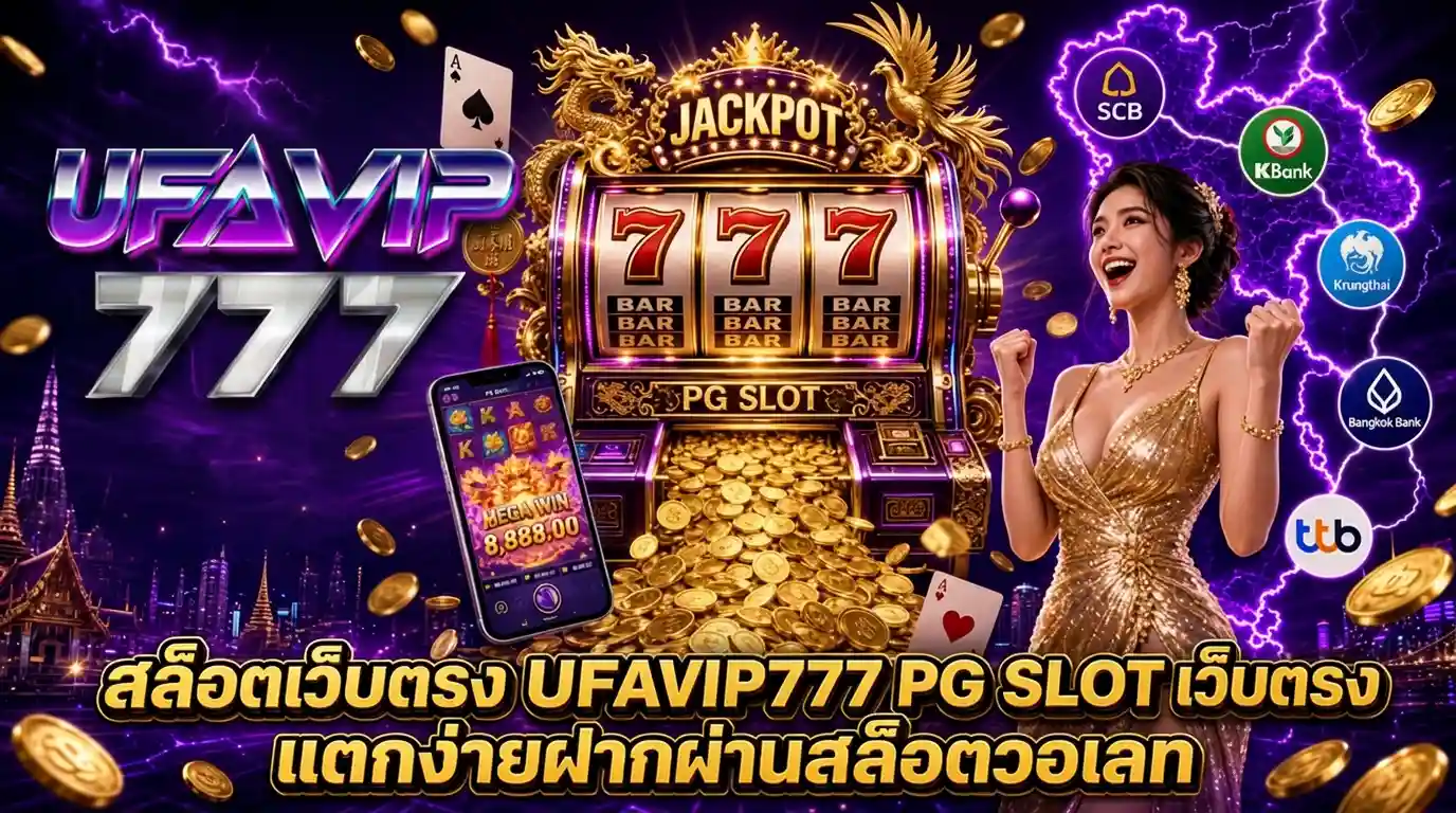 สล็อตเว็บตรง UFAVIP777 PG SLOT แตกง่ายฝากผ่านสล็อตวอเลท