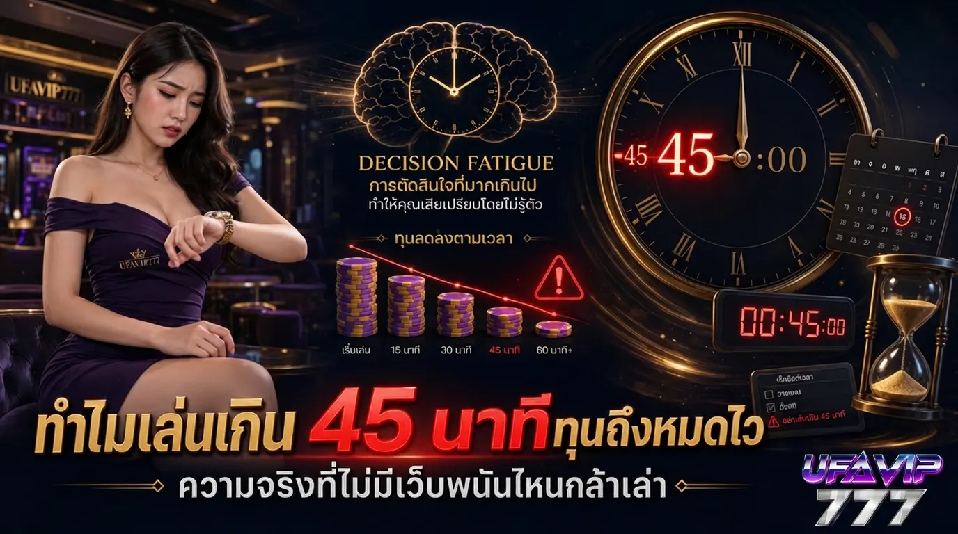 Session Length Decay ทำไมเล่นเกิน 45 นาที Decision Fatigue สมองล้าทุนหมดไว